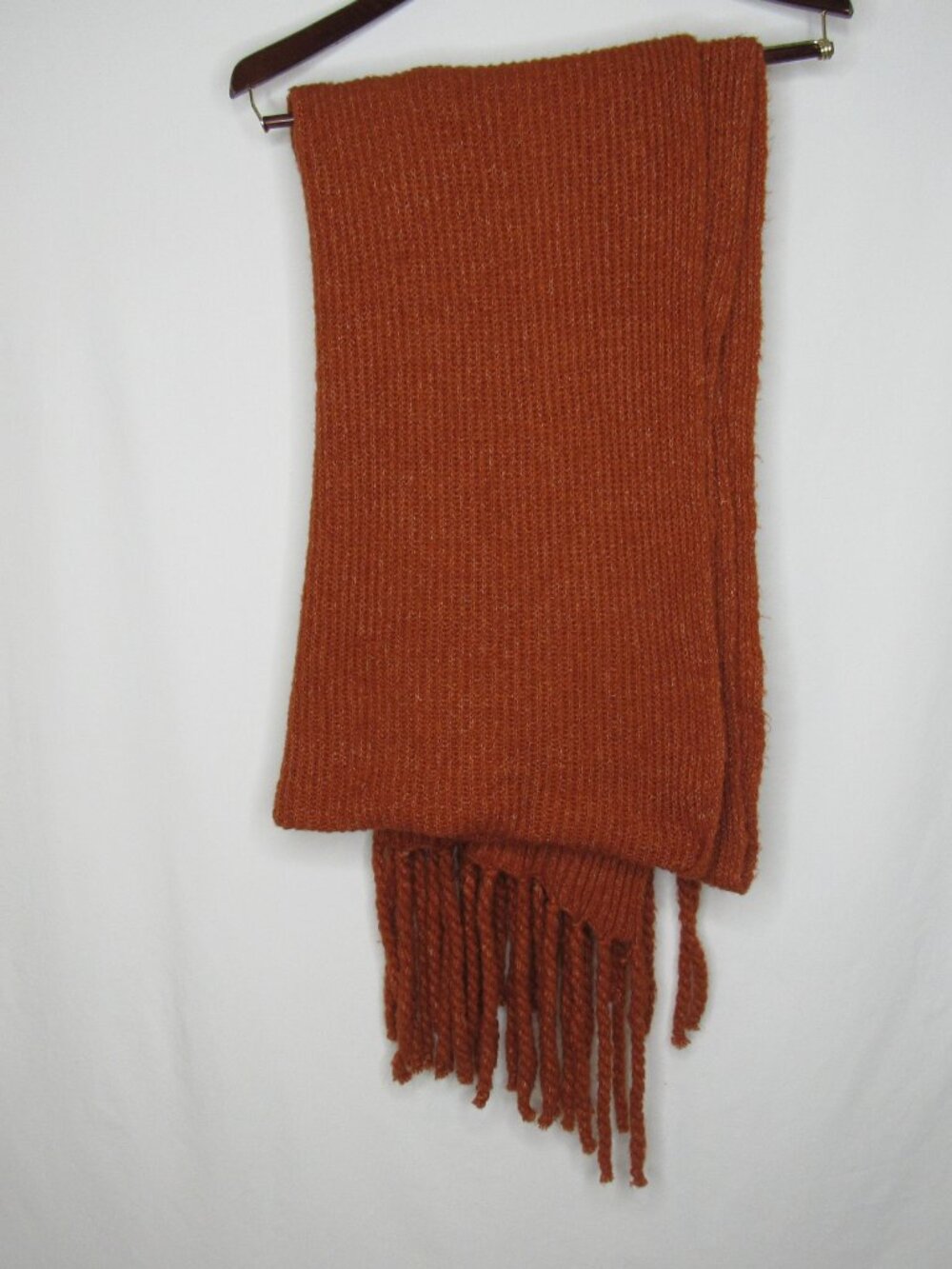 Free People Burnt Orange Blanket Scarf Ribbed Knit JADEN - Picture 4 of 5